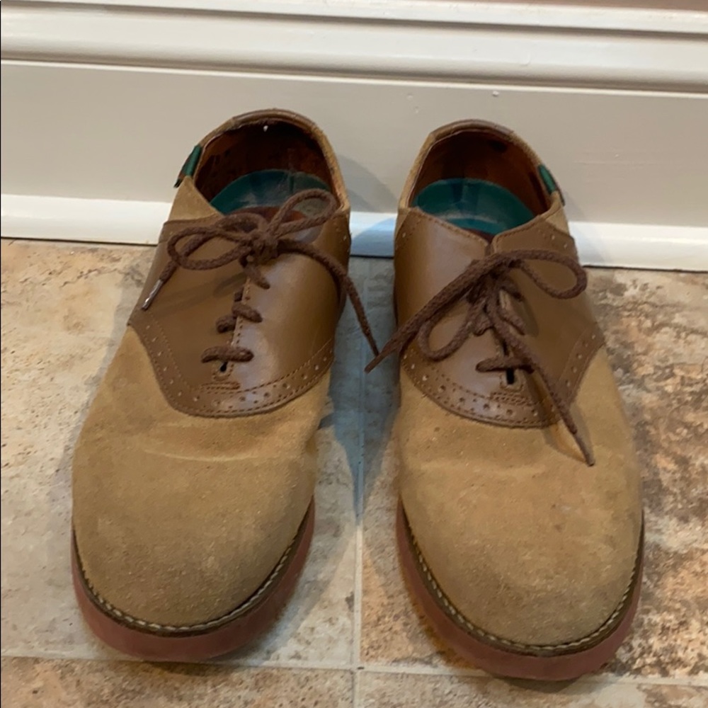Brown/ Tan Leather & Suede Men’s Bass Shoes Size 8